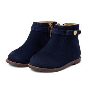Janie and Jack Navy Suede Side Zip Bootie